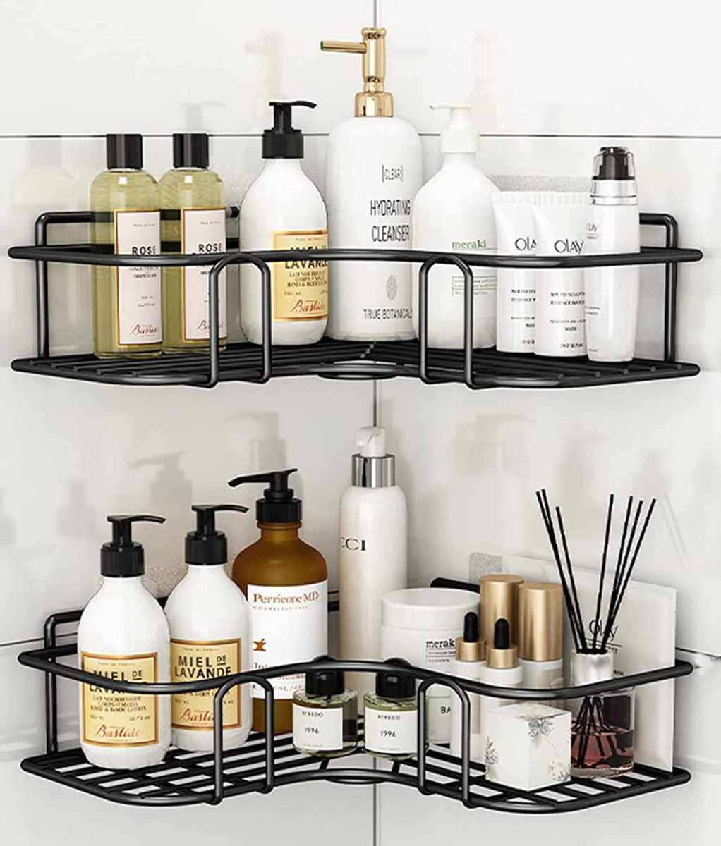 Multipurpose Kitchen Bathroom Corner Shelf Wall Mount Storage Rack - Decorlay