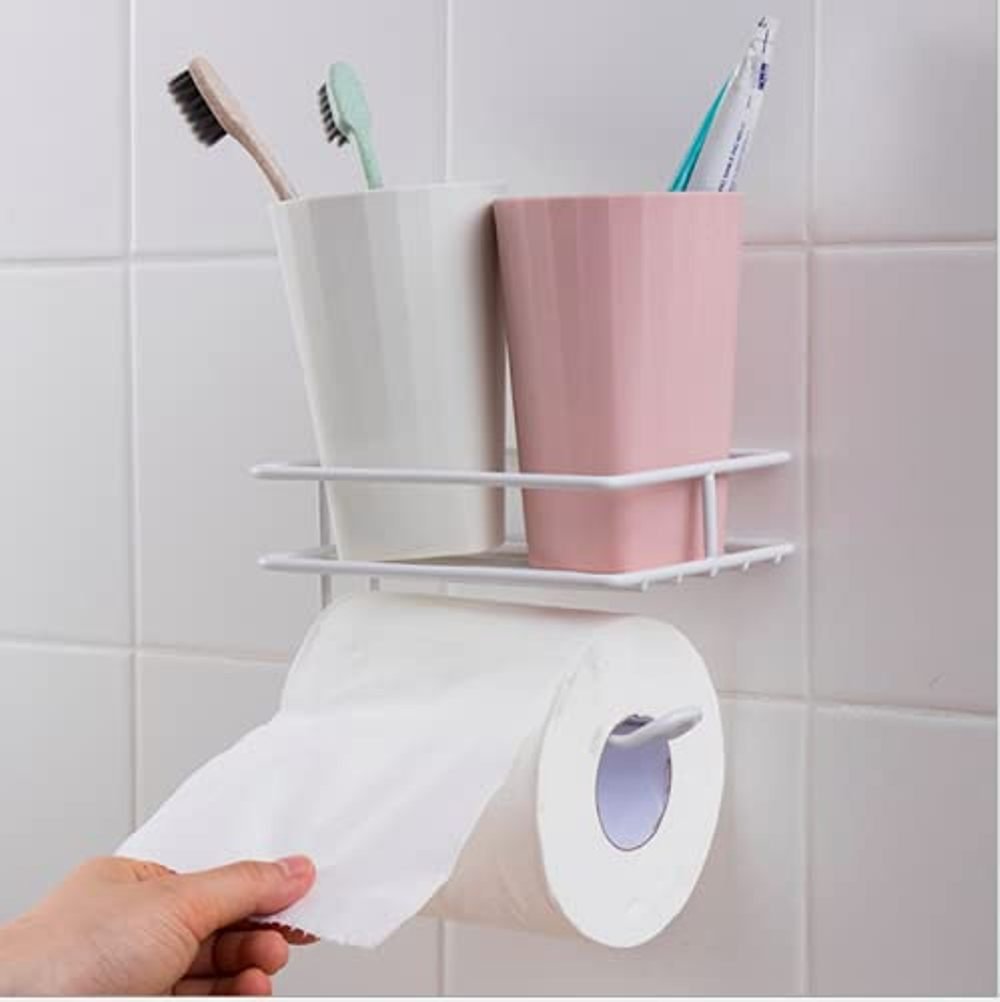 Multipurpose Kitchen Bathroom Self Adhesive Tissue Paper, Toilet Paper Holder - Decorlay