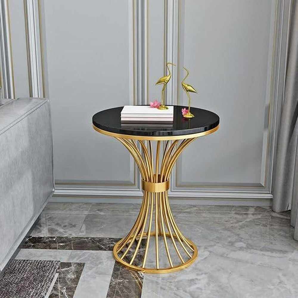 Multipurpose Metal Round Coffee Table Tea Modern Classy Look Organizer - Decorlay