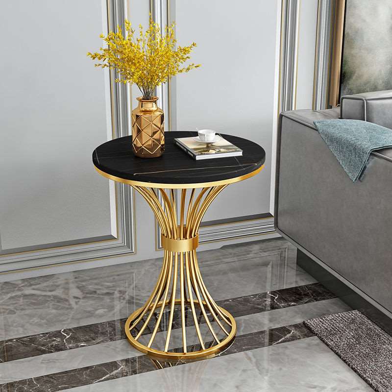 Multipurpose Metal Round Coffee Table Tea Modern Classy Look Organizer - Decorlay