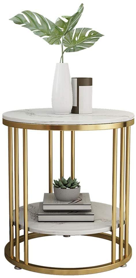 Multipurpose Metal Round Side Table Storage Organizer - Decorlay