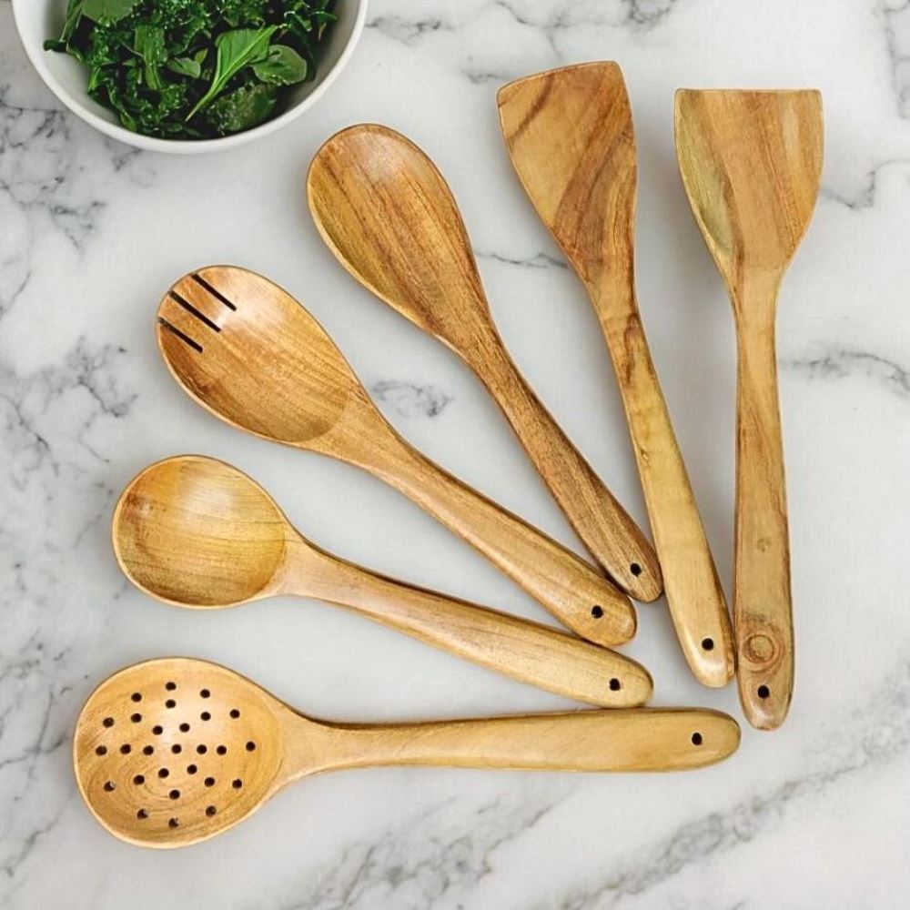 Natural Neem Wood Cooking & Serving Spoons