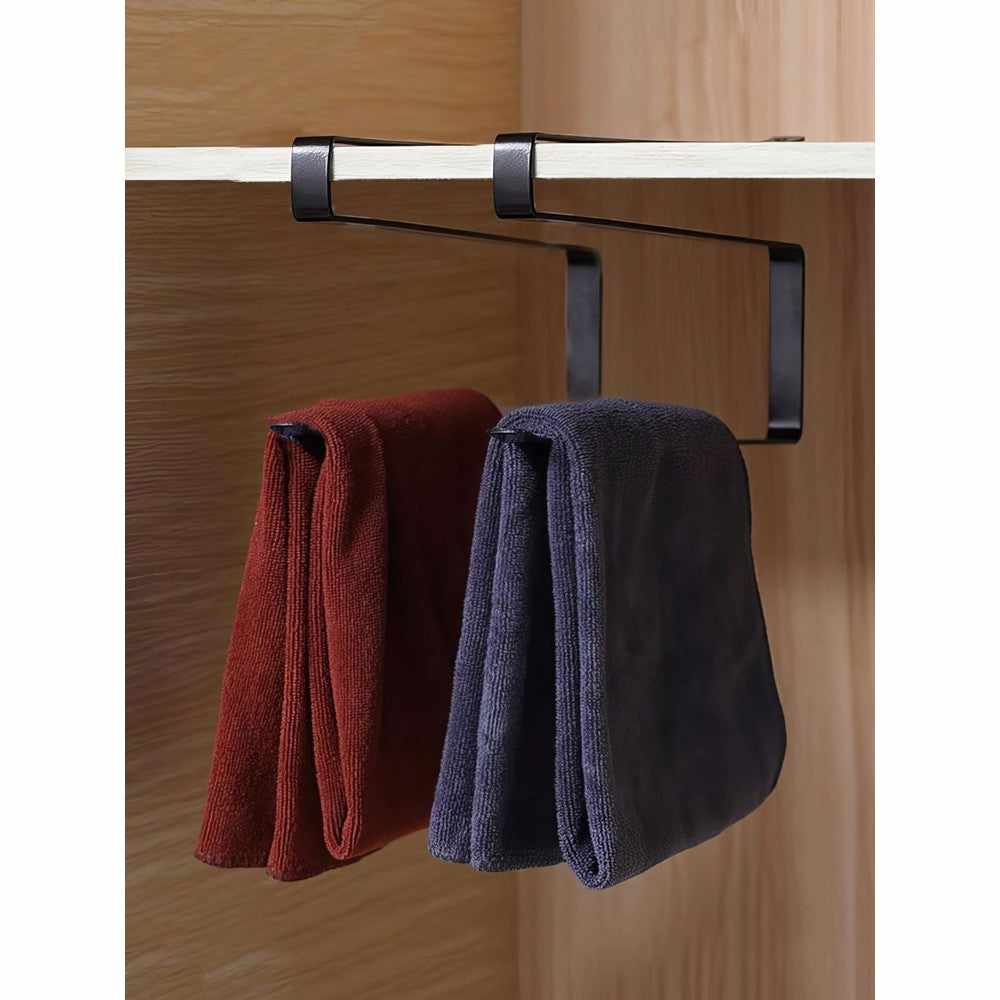 Paper Tissue Towel Kitchen Roll Organizer Hanger (Black) - Decorlay