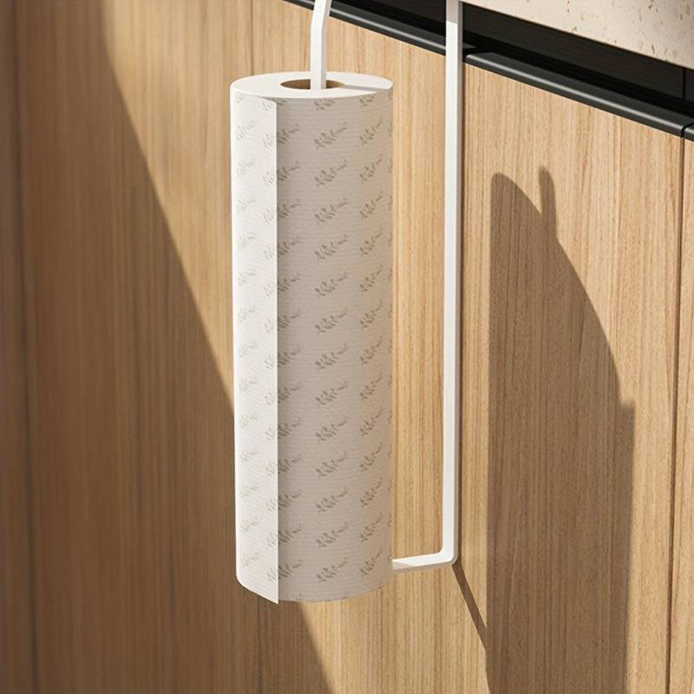 Paper Tissue Towel Kitchen Roll Organizer Holder Hanger (White) 10x5 inches - Decorlay