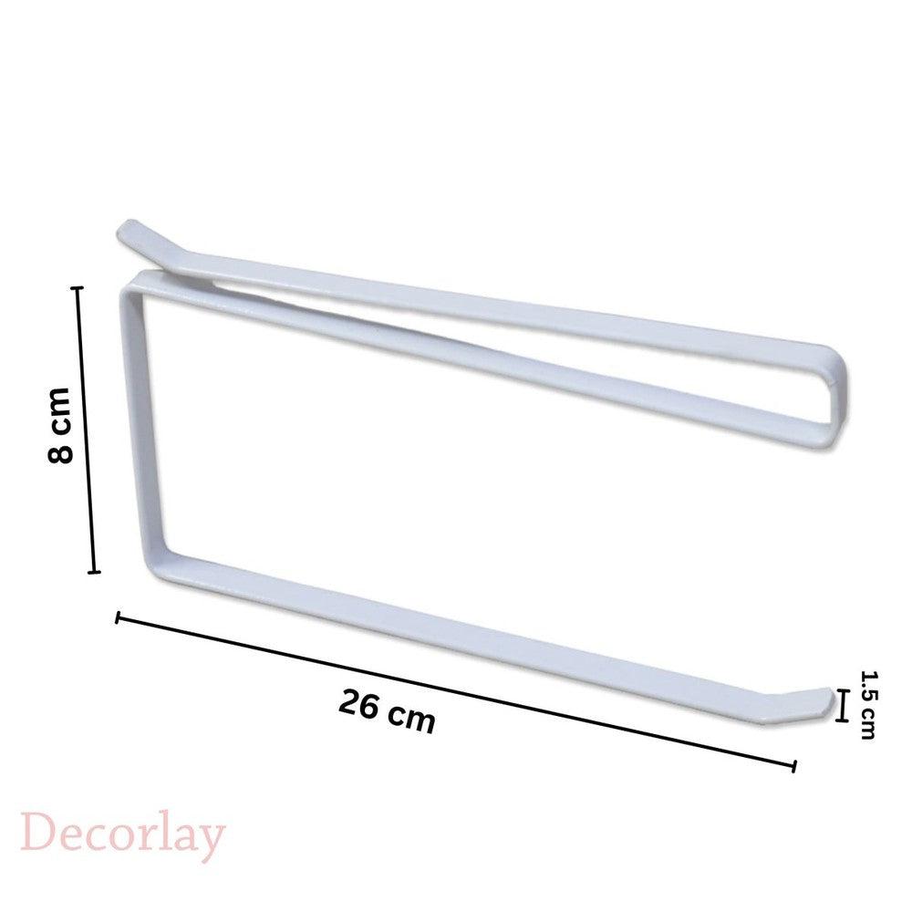 Paper Tissue Towel Kitchen Roll Organizer Holder Hanger (White) 10x5 inches - Decorlay