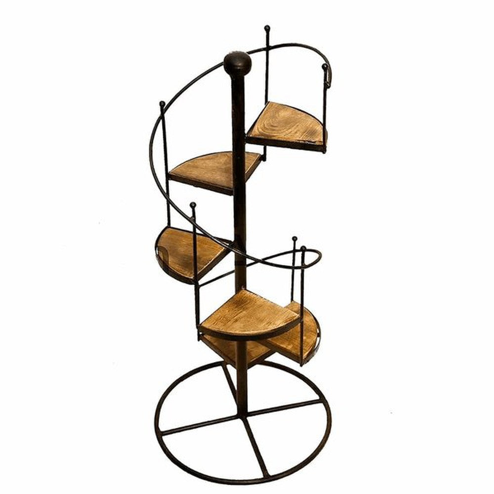 Plant stand with Stairs in Wooden and Wrought Iron - Decorlay