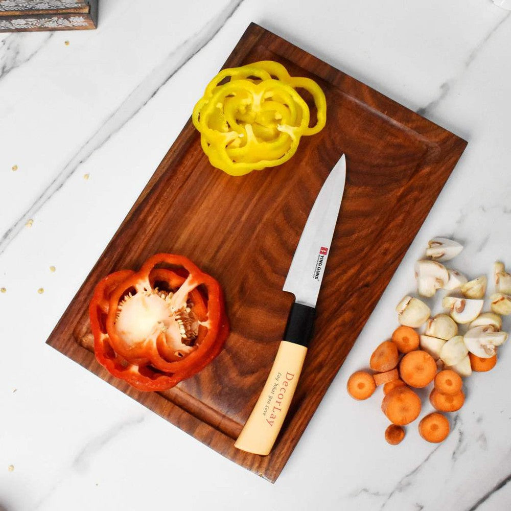 Premium Wood Chopping, Cutting Board With Reversible Juice Grooves - Decorlay