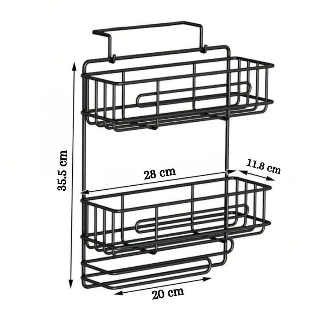 Refrigerator Broad-Side Spice Rack, Kitchen Storage Organizer with Napkin Roll Holder - Decorlay