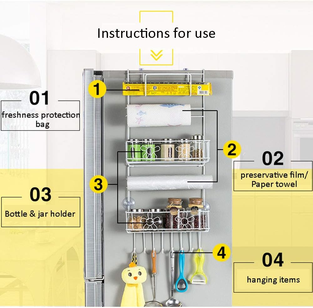 Refrigerator Side Fridge Foldable Rack Multi-Organizer - Decorlay