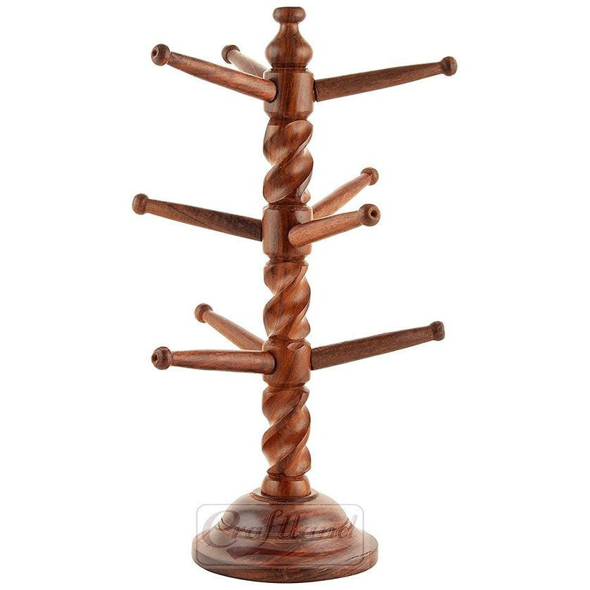 Rosewood Handmade Tree Shape Jewellery Stand (13 inches, Brown) - Decorlay