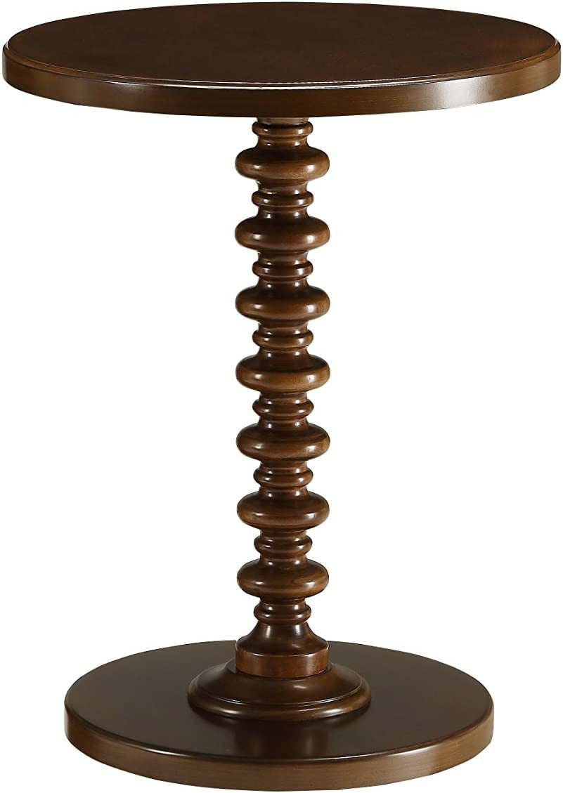 Round Wooden Side Coffee Table Pedestal End Table - Decorlay