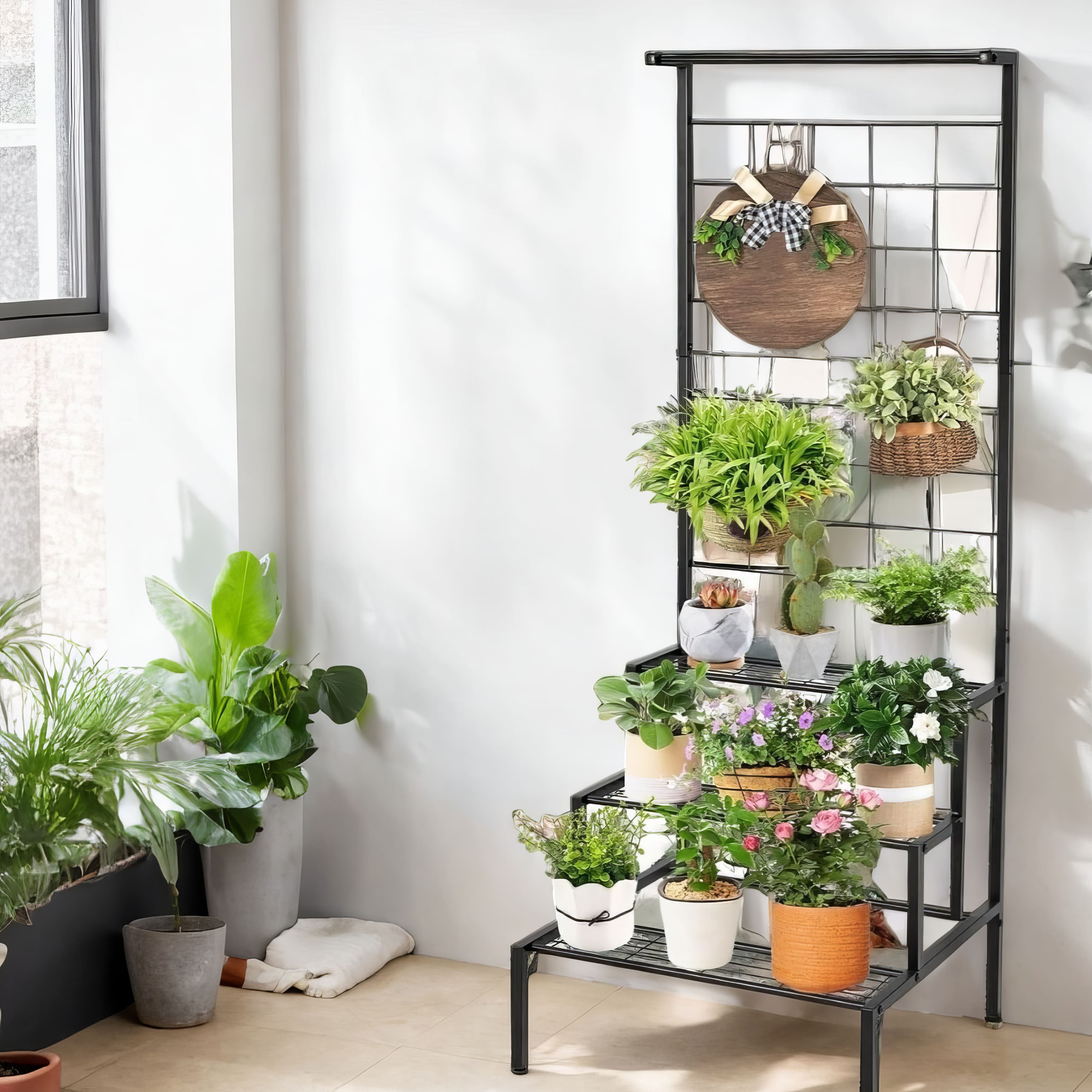 3-Tier Plant Stand Rack, Hanging Flower Pot Holder