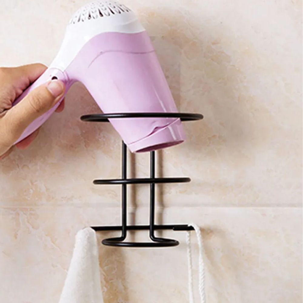 Self Adhesive Hair Dryer Holder, Bathroom Rack, Wall-Mounted - Decorlay