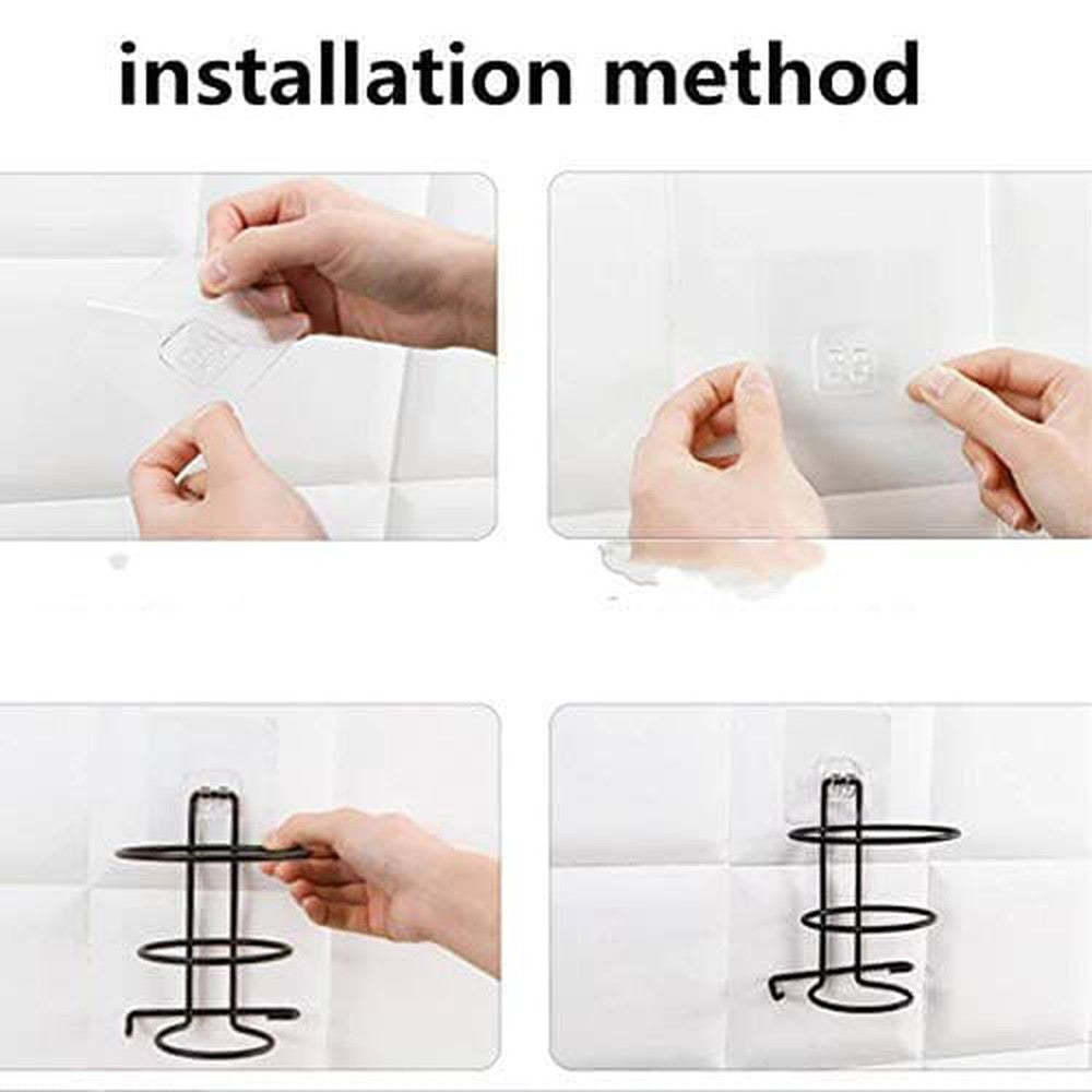 Self Adhesive Hair Dryer Holder, Bathroom Rack, Wall-Mounted - Decorlay