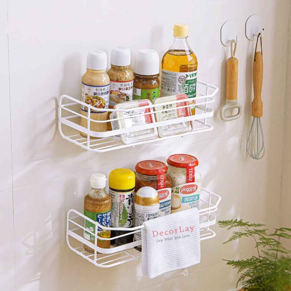 Self Adhesive Multipurpose Shelf, Kitchen, Toiletries, Bathroom Organizer - Decorlay