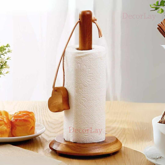 Sheesham Wood Napkin Roll Holder Tabletop Tissue Holder - Decorlay 1080