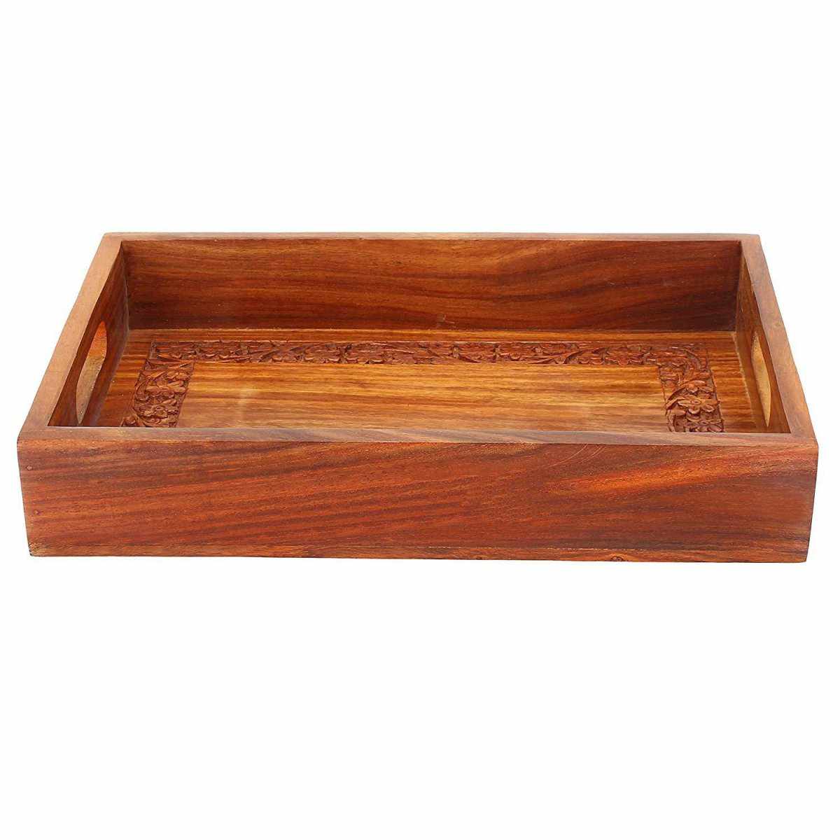 Sheesham Wooden handmade Serving Tray 12x8x1.25 inches - Decorlay