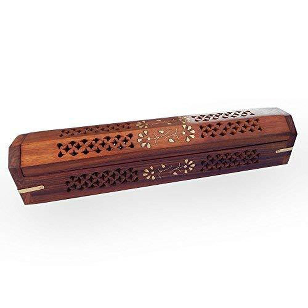 Sheesham Wooden Incense Stick Holder Aggarbatti Box Ash Catcher - Decorlay