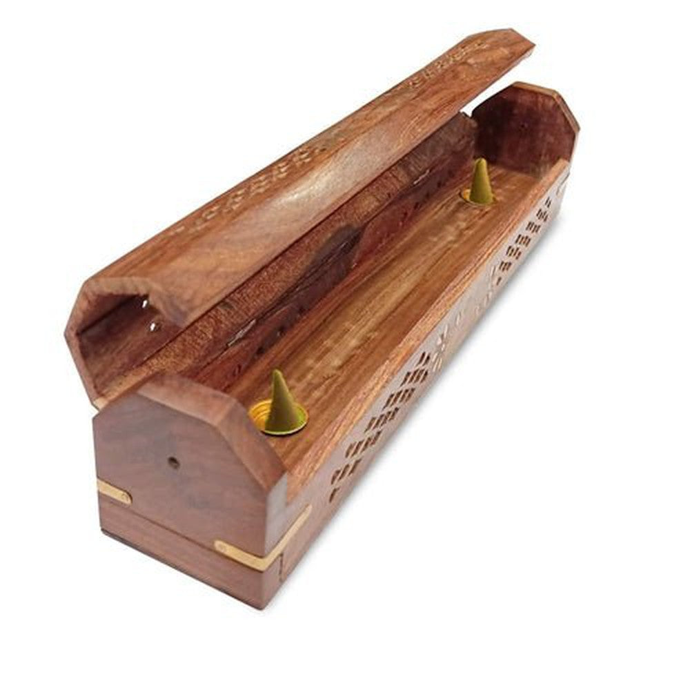 Sheesham Wooden Incense Stick Holder  Aggarbatti Box Ash Catcher