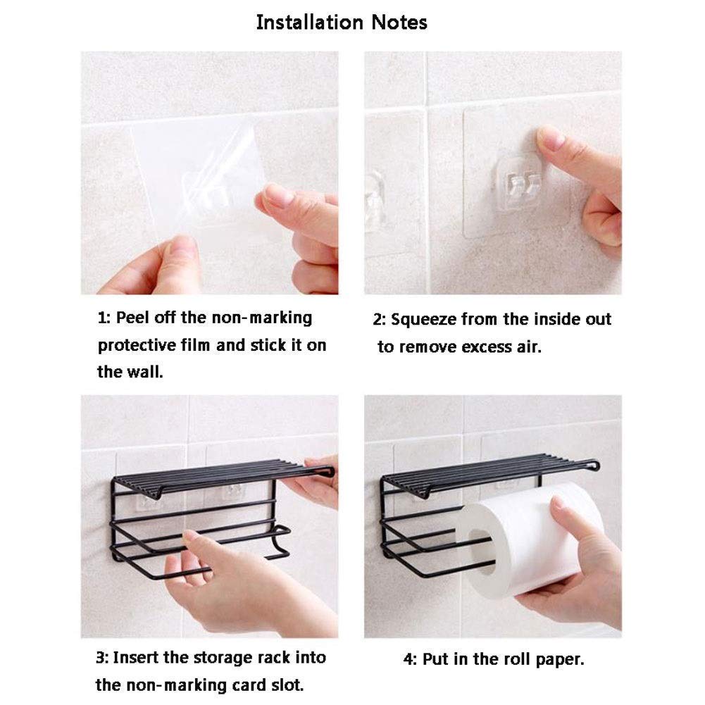 Toilet Paper Holder with Self Adhesive Sticker Bathroom - Decorlay