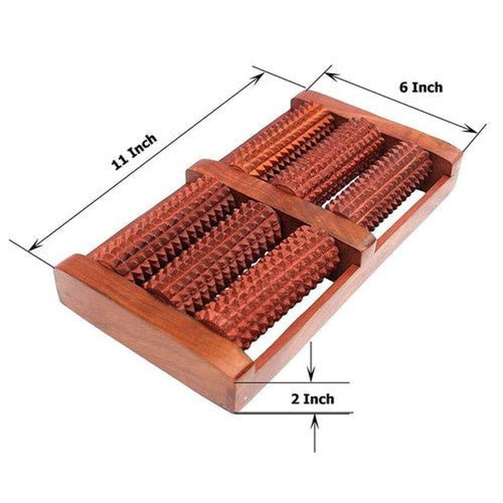 Wood Crafts Wooden 6 Roller Stress Acupressure 30.5 x 15.2 x 10.2 cm - Decorlay