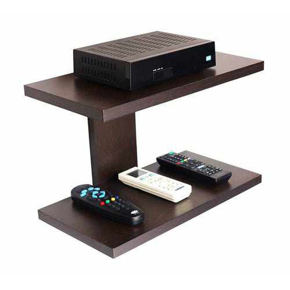 Wood Wall Mounted Set Top Box Stand in Flowery Wenge Color - Decorlay