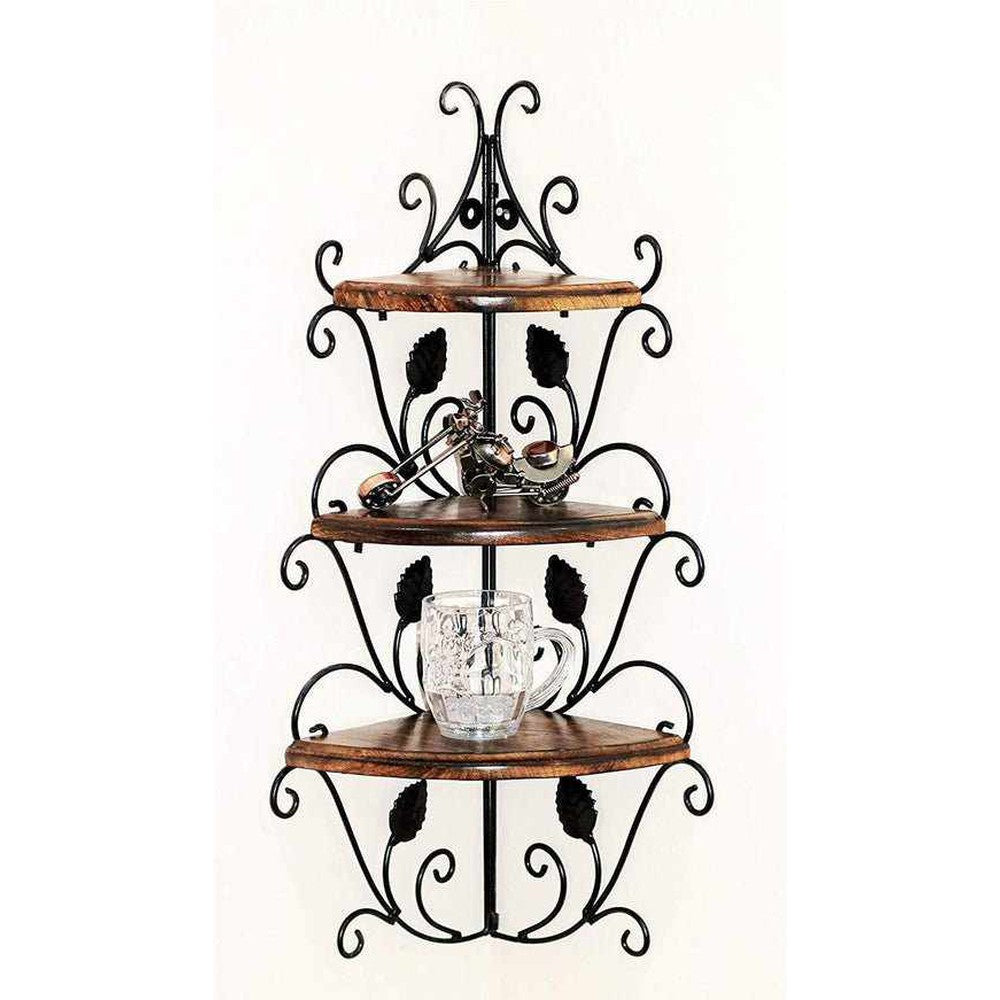 Wooden 3-Tier Corner Rack Shelf for Living Room - Decorlay