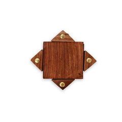 Wooden Coasters for hot/Cold Drink, Decorative Coaster Set 4x4x3 Inches - Decorlay