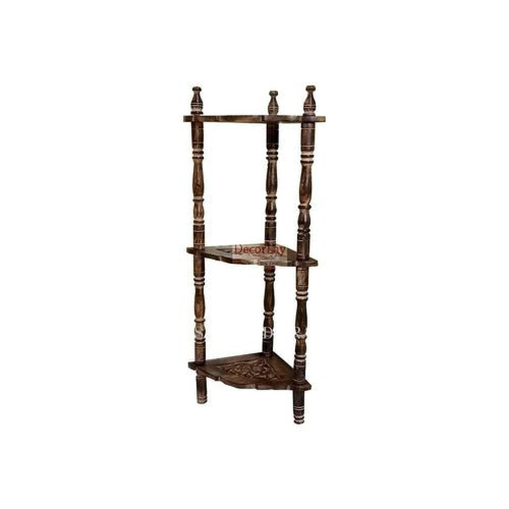 Wooden Corner Mini Free Standing Rack Living Room Side Table Home - Decorlay