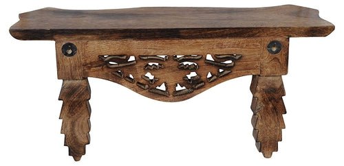 Wooden Hand Carved Floating Wall Shelf, Rack - Decorlay