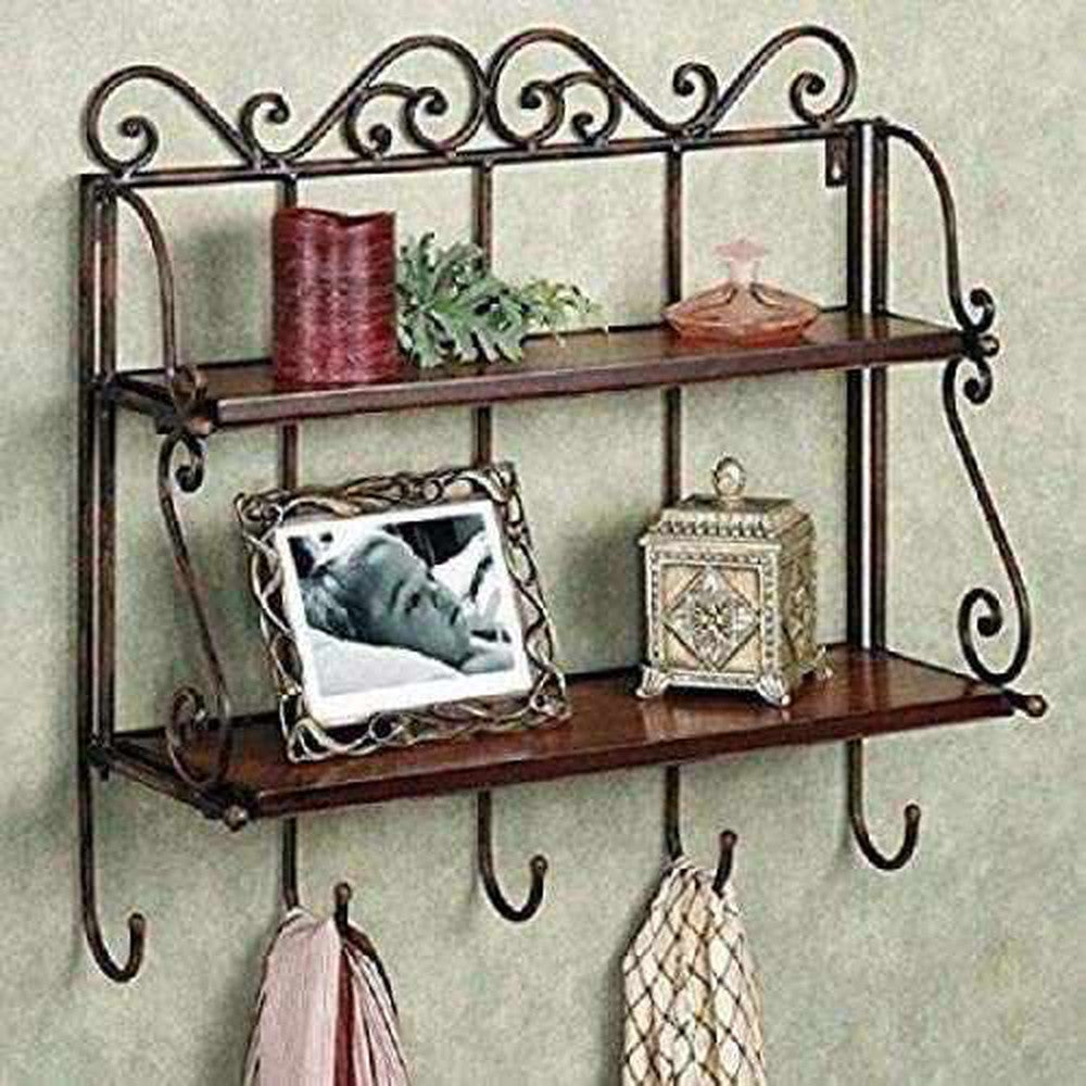 Wooden handmade iron Wall Bracket/Wall shelf 9x10x5 inches - Decorlay