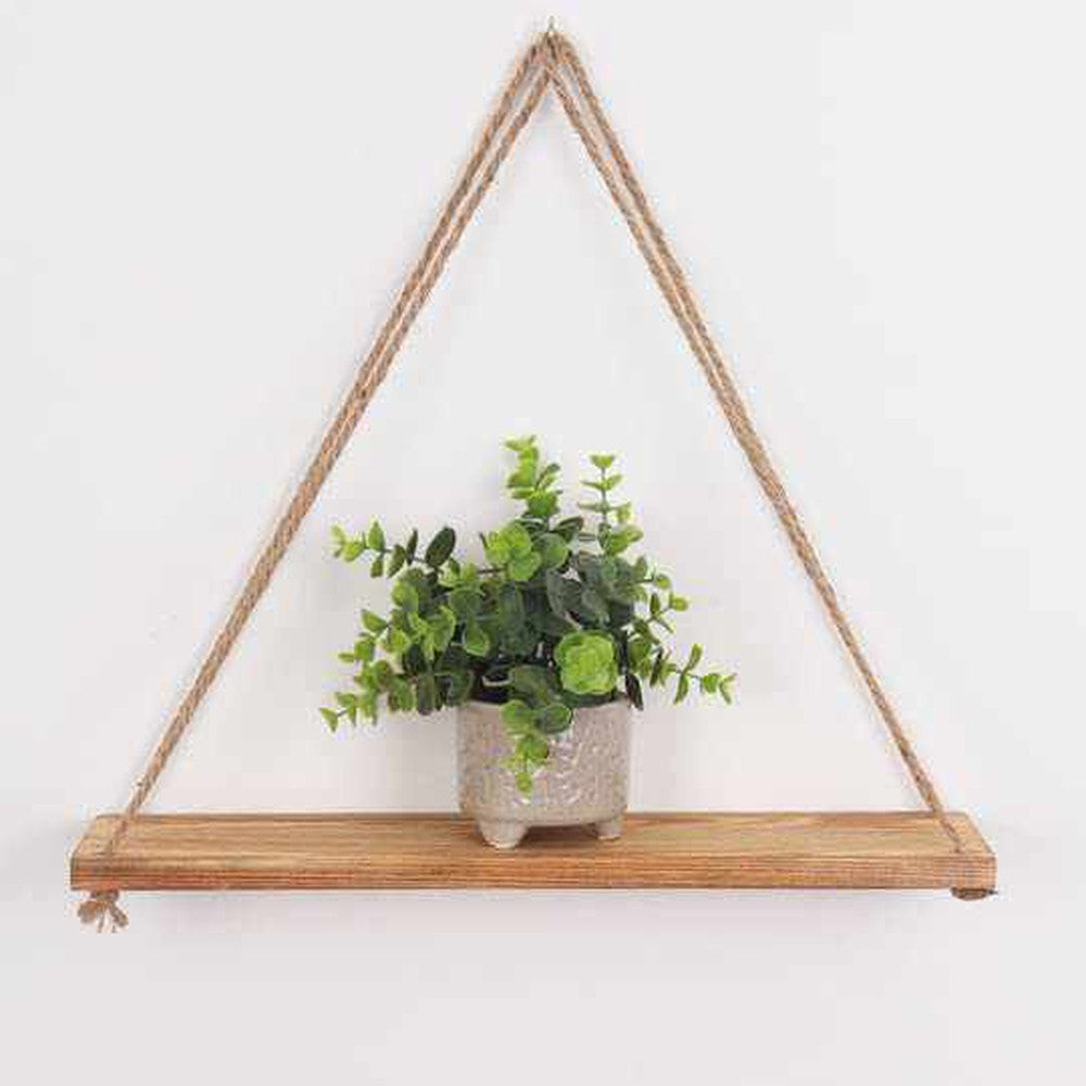 Wooden Hanging Rope Shelf Floating Wall Shelves - Decorlay