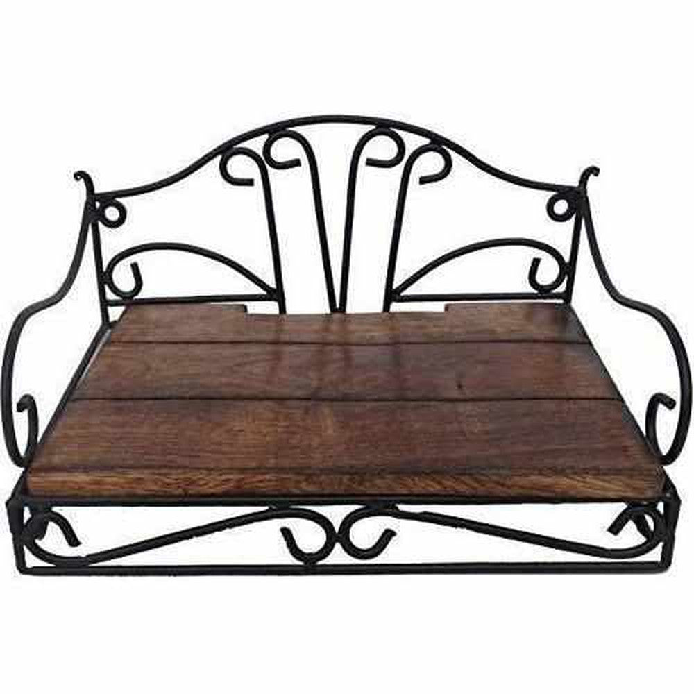 Wooden Iron Set Top Box Holder Wall Shelf - Multi Purpose - Decorlay