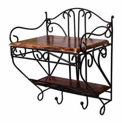 Wooden & iron wall mounted set top box holder 17D x 24W x 30H cm - Decorlay