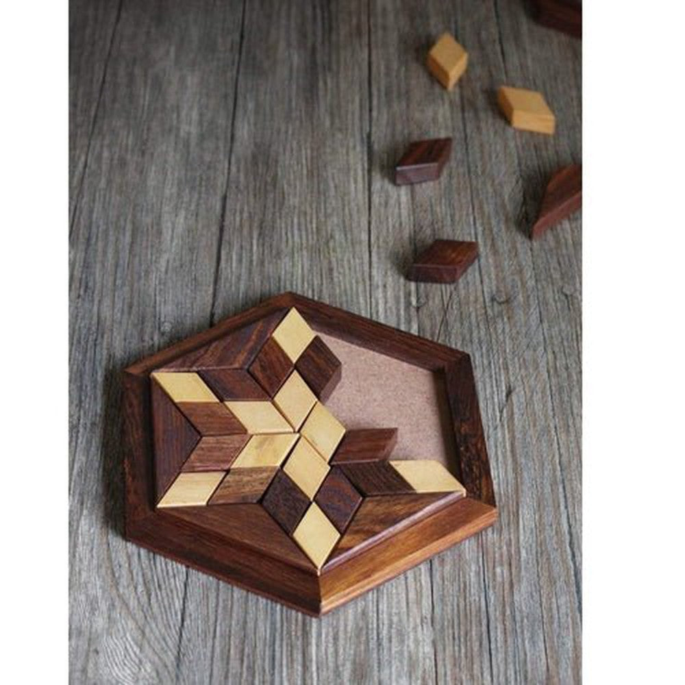 Wooden Jigsaw/Puzzle 30- Pieces Star Shape Plate Board Game - Decorlay