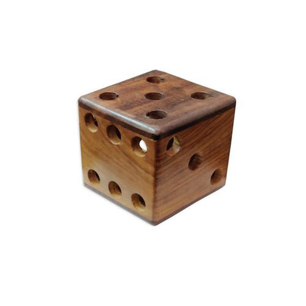 Wooden Paper Weight | Cube dice Pen Holder 3x3 Inches - Decorlay