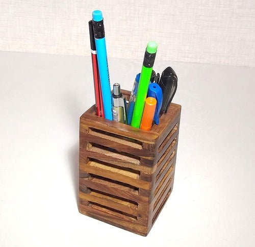 Wooden Pen Holder/Pen Pencil Stand Multi Purpose Desk - Decorlay