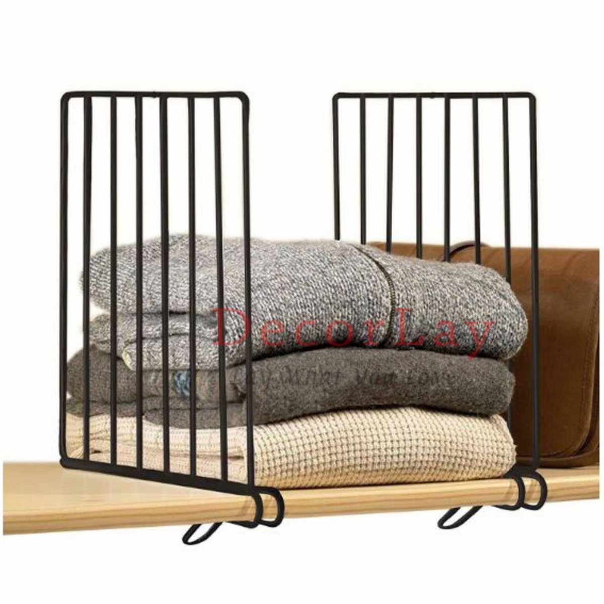 Wooden Racks Shelf Seperators/Partitions Shelf Divider Set of 2 - Decorlay