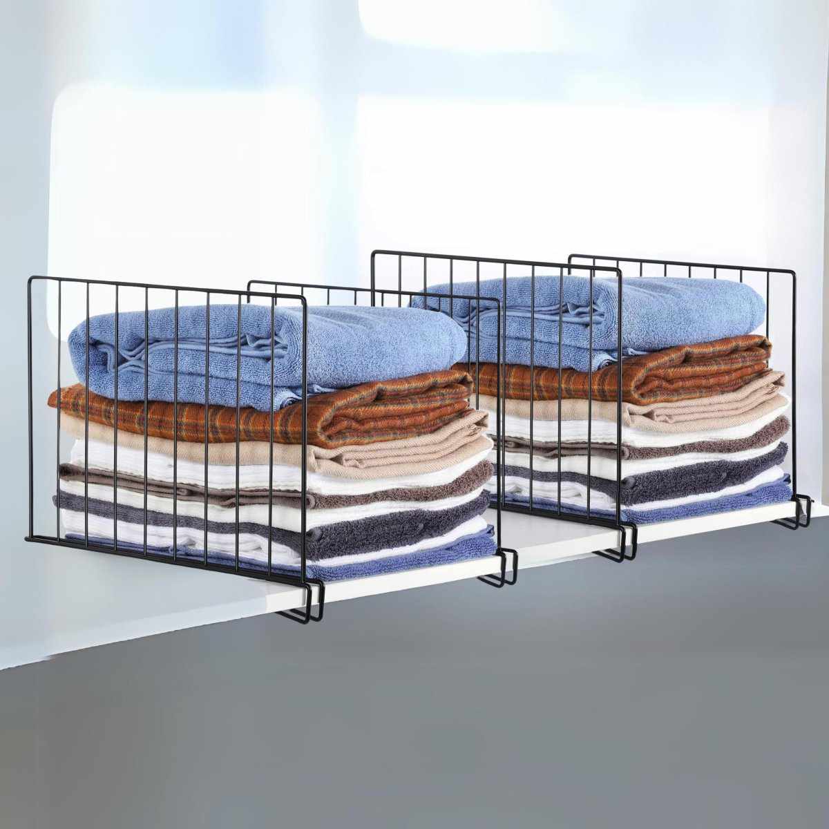 Wooden Racks Shelf Seperators/Partitions Shelf Divider Set of 2