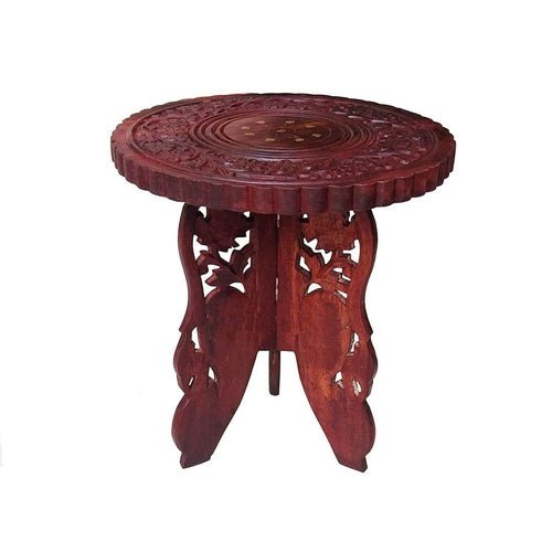 Wooden Rosewood Bedside Living Room Stool Coffee Table 30x30x31 cm - Decorlay
