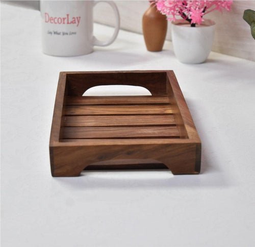 Wooden Rosewood Serving Tray for Tea Coffee Cup Mug 25x15x5 cm - Decorlay