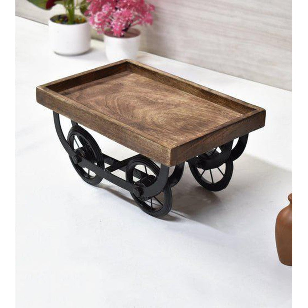 Wooden Serving Platter for Dining Table | Thela Trolley - Decorlay