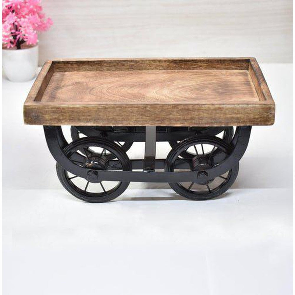 Wooden Serving Platter for Dining Table | Thela Trolley - Decorlay