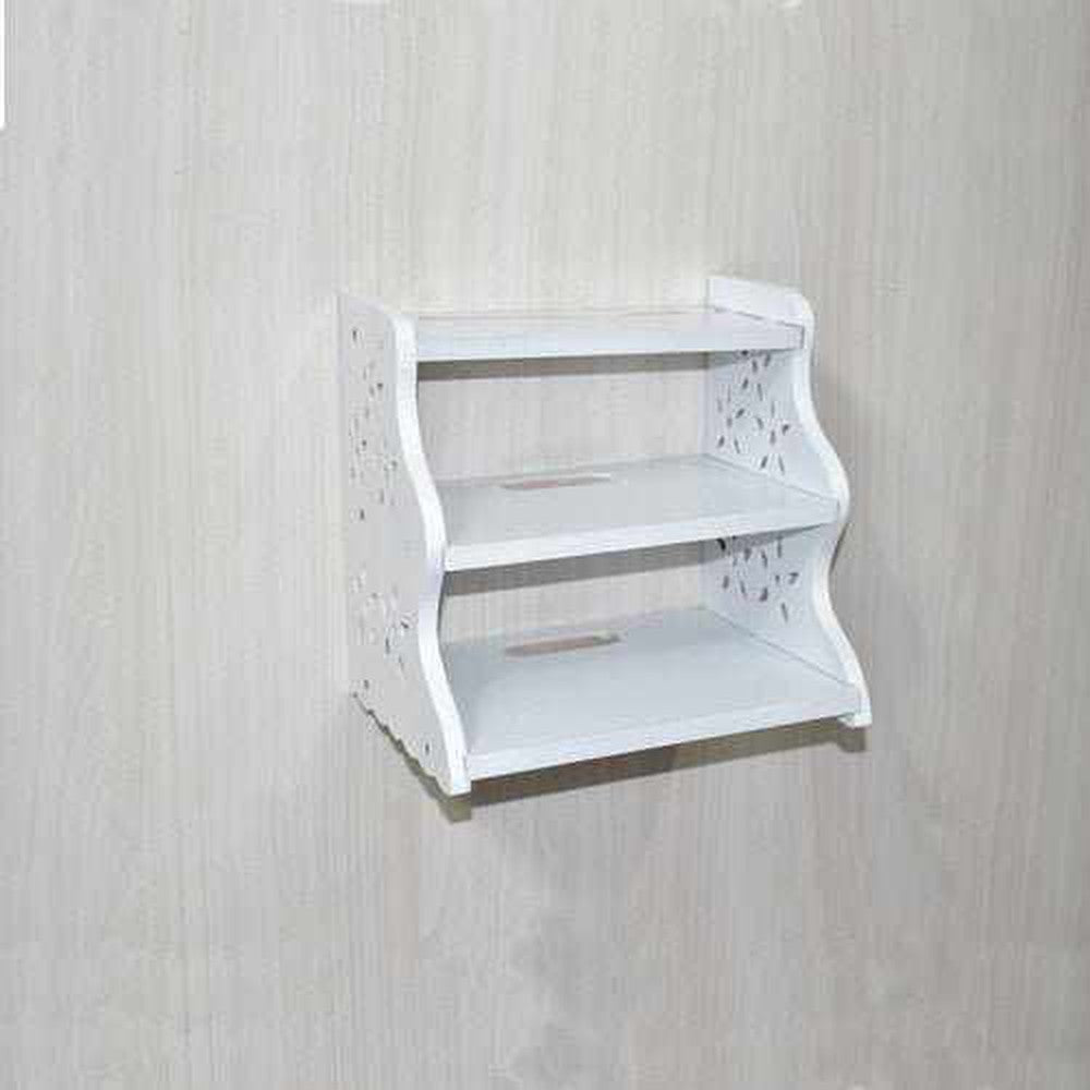 Wooden Set Top Box Holder With 2 Tier Shelves - Decorlay