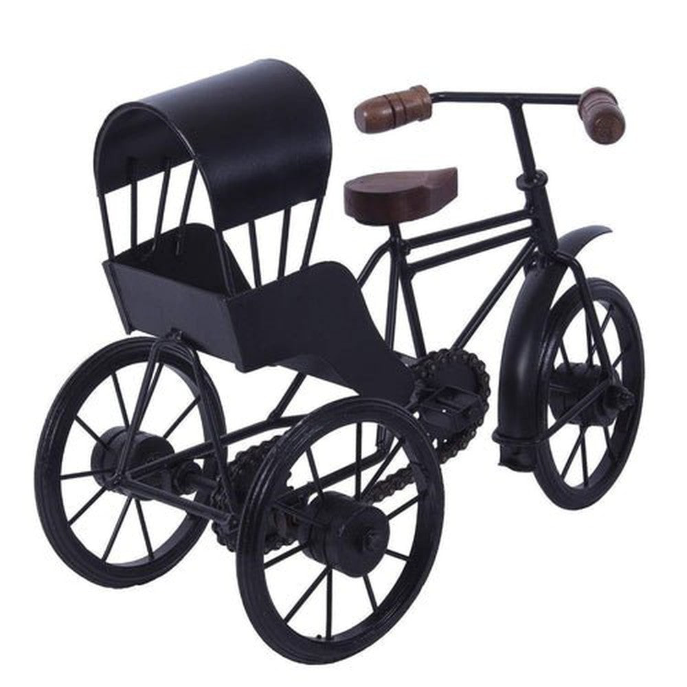 Wrought Iron Cycle Handmade Miniature Rickshaw 14x6x14 Inches