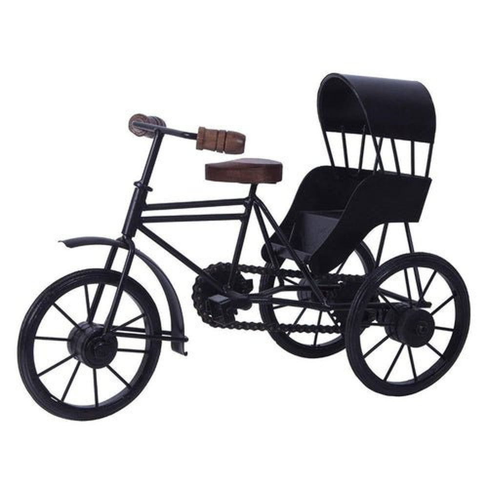 Wrought Iron Cycle Handmade Miniature Rickshaw 14x6x14 Inches