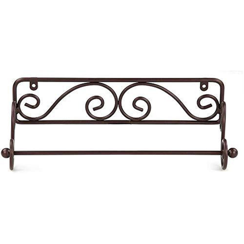 Wrought Iron Wall Mounted Tissue Paper roll Holder 12 x 3 x 5 Inches - Decorlay