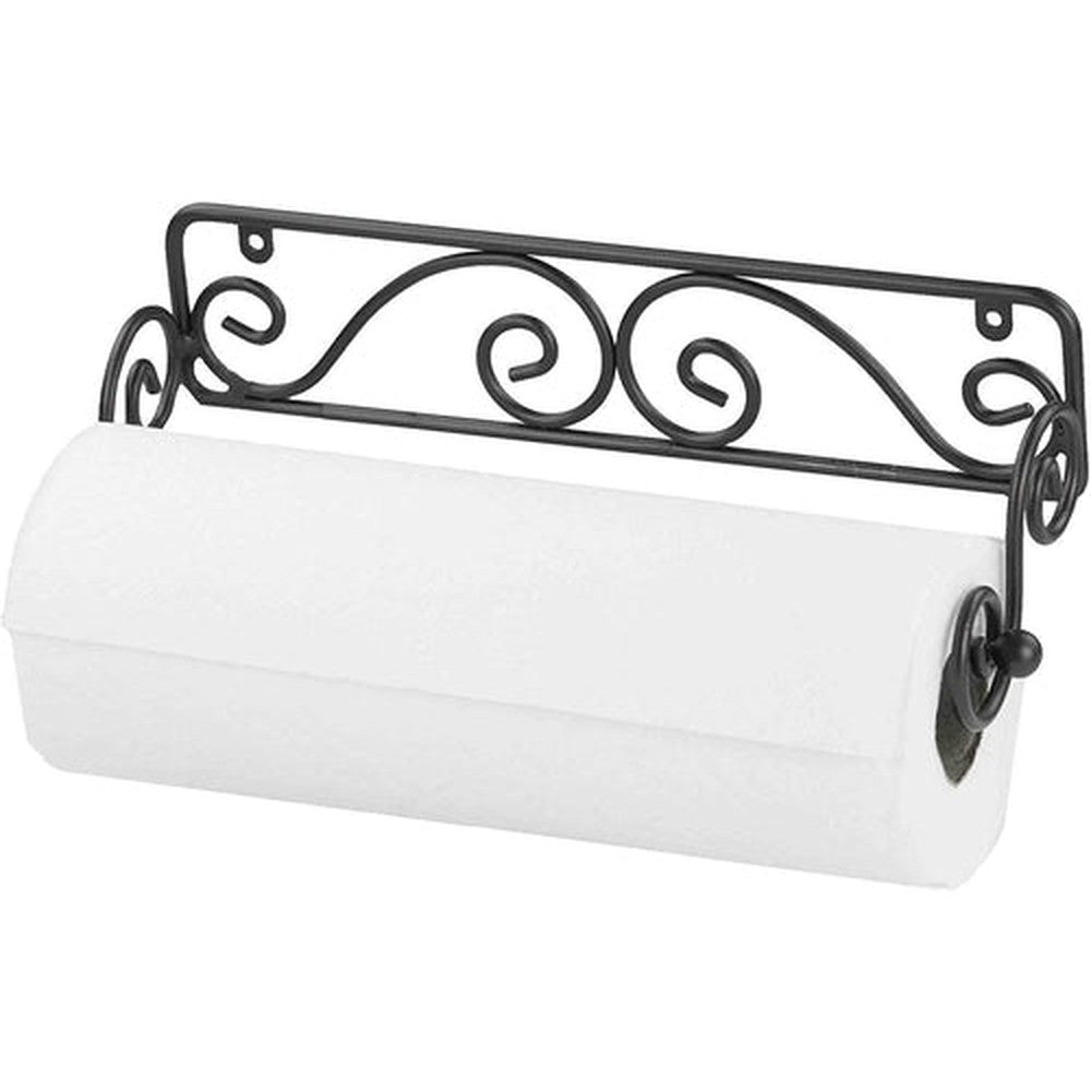 Wrought Iron Wall Mounted Tissue Paper roll Holder 12 x 3 x 5 Inches - Decorlay