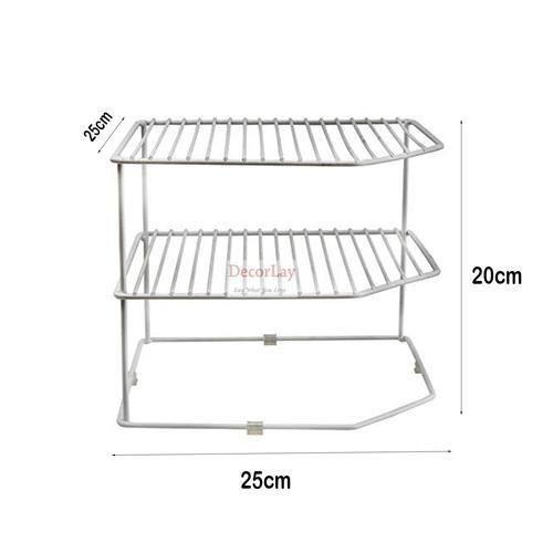 3-Tier Kitchen Storage Corner Rack, Shelf Rack for Plates-Decorlay