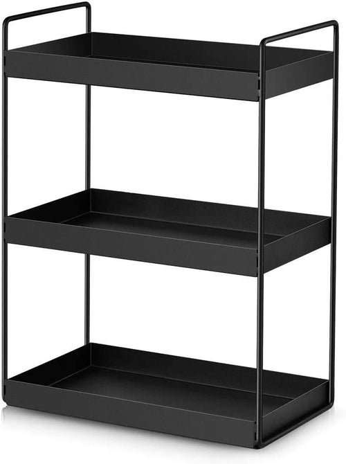 3-Tier Storage Shelf Kitchen Rack, Space Saving Rack (Black)-Decorlay